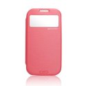 CUSTODIA BOOK CON FINESTRA IDENTIFICATIVO CHIAMANTE per SAMSUNG I9500 GALAXY S4 COLORE ROSA EASY VIEW BLISTER MERCURY