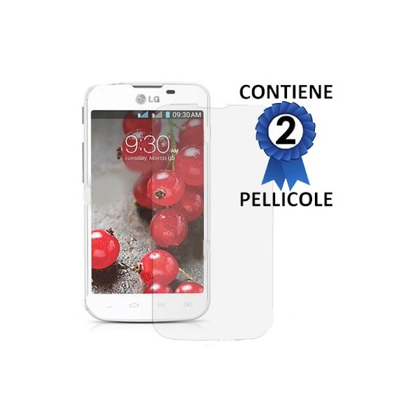 PELLICOLA PROTEGGI DISPLAY LG OPTIMUS L5 II DUAL, E455 CONFEZIONE 2 PEZZI