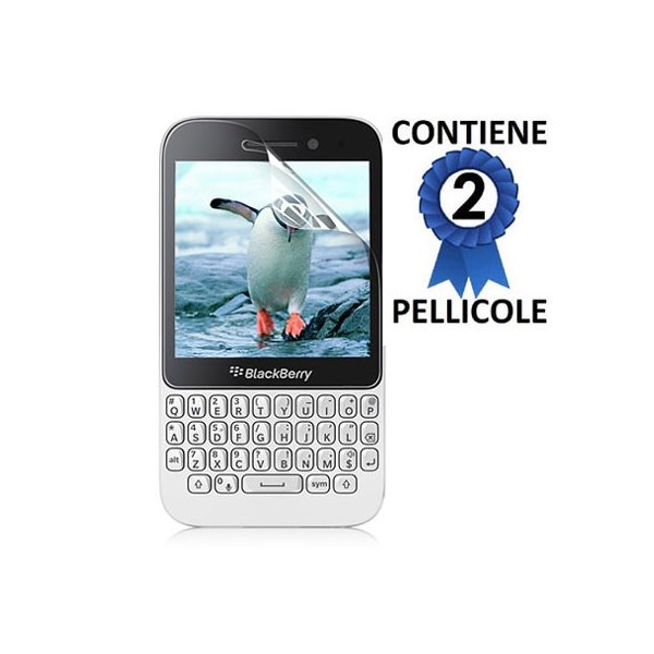 PELLICOLA PROTEGGI DISPLAY BLACKBERRY Q5 CONFEZIONE 2 PEZZI