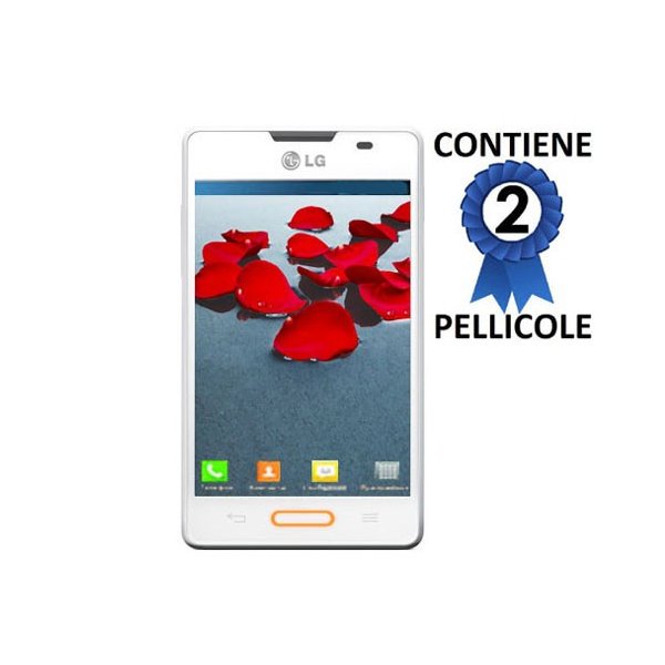 PELLICOLA PROTEGGI DISPLAY LG OPTIMUS L4 II, E440 CONFEZIONE 2 PEZZI