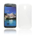 CUSTODIA GEL TPU SILICONE DOUBLE per SAMSUNG I9295 GALAXY S4 ACTIVE COLORE BIANCO - TRASPARENTE