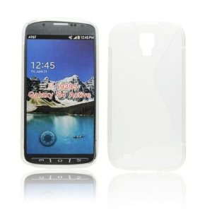 CUSTODIA GEL TPU SILICONE DOUBLE per SAMSUNG I9295 GALAXY S4 ACTIVE COLORE BIANCO - TRASPARENTE