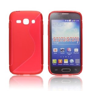 CUSTODIA GEL TPU SILICONE DOUBLE per SAMSUNG S7270 GALAXY ACE 3, S7272, S7275 COLORE ROSSO