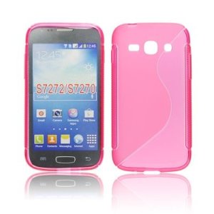 CUSTODIA GEL TPU SILICONE DOUBLE per SAMSUNG S7270 GALAXY ACE 3, S7272, S7275 COLORE ROSA