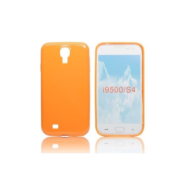 CUSTODIA GEL TPU SILICONE LUCIDA per SAMSUNG I9500 GALAXY S4, I9505, I9502 COLORE ARANCIONE