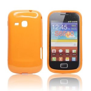 CUSTODIA GEL TPU SILICONE LUCIDA per SAMSUNG S6500 GALAXY MINI 2 COLORE ARANCIONE