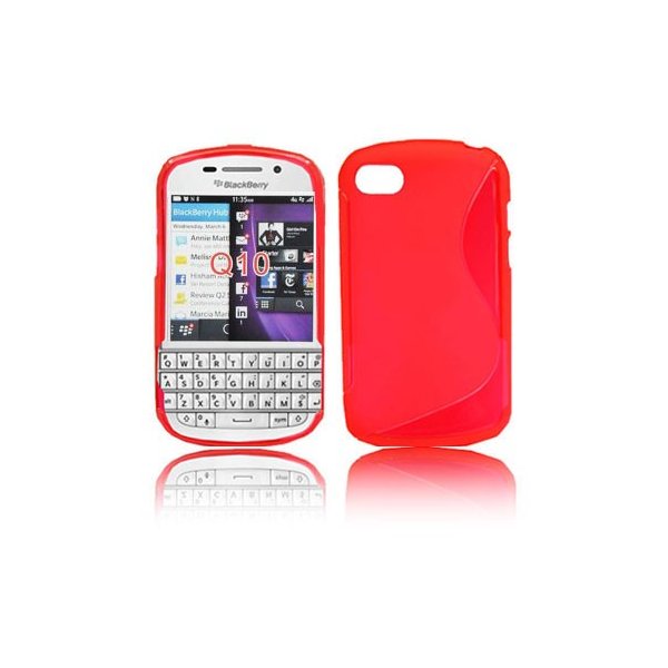 CUSTODIA GEL TPU SILICONE DOUBLE per BLACKBERRY Q10 COLORE ROSSO