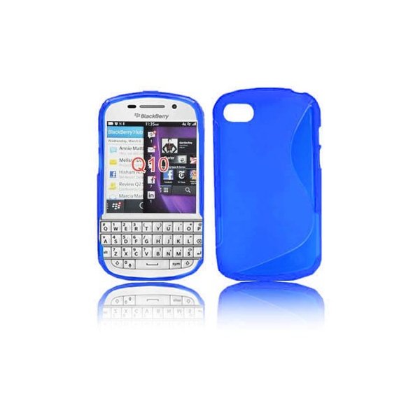 CUSTODIA GEL TPU SILICONE DOUBLE per BLACKBERRY Q10 COLORE BLU