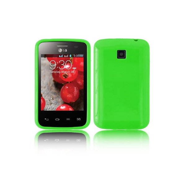 CUSTODIA GEL TPU SILICONE LUCIDA per LG OPTIMUS L3 II, E430 COLORE VERDE