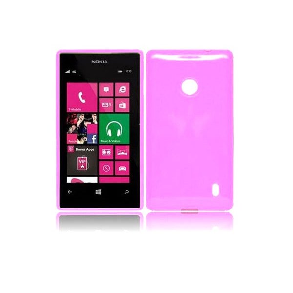 CUSTODIA GEL TPU SILICONE LUCIDA per NOKIA LUMIA 520, LUMIA 525 COLORE ROSA