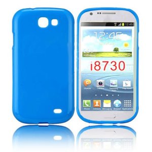 CUSTODIA GEL TPU SILICONE LUCIDA per SAMSUNG I8730 GALAXY EXPRESS COLORE BLU