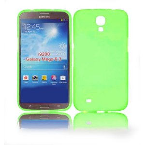 CUSTODIA GEL TPU SILICONE LUCIDA per SAMSUNG I9200 GALAXY MEGA 6.3" POLLICI, I9205 COLORE VERDE