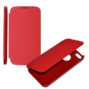 CUSTODIA ORIZZONTALE FLIP COVER per APPLE IPHONE 4, 4S COLORE ROSSO