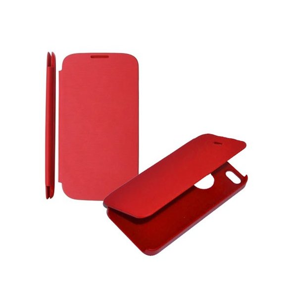 CUSTODIA ORIZZONTALE FLIP COVER per APPLE IPHONE 4, 4S COLORE ROSSO