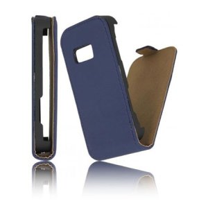 CUSTODIA VERTICALE SLIM FLIP PELLE per SAMSUNG S6500 GALAXY MINI 2 COLORE BLU