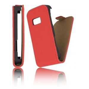 CUSTODIA VERTICALE SLIM FLIP PELLE per SAMSUNG S6500 GALAXY MINI 2 COLORE ROSSO