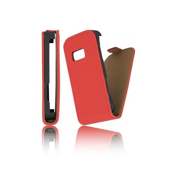 CUSTODIA VERTICALE SLIM FLIP PELLE per SAMSUNG S6500 GALAXY MINI 2 COLORE ROSSO