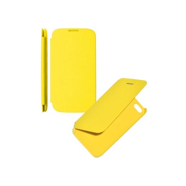 CUSTODIA ORIZZONTALE FLIP COVER per APPLE IPHONE 5, 5S COLORE GIALLO