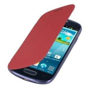 CUSTODIA ORIZZONTALE FLIP COVER per SAMSUNG I8190 GALAXY S3 MINI COLORE ROSSO