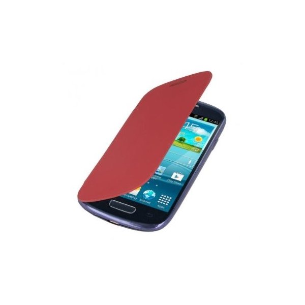 CUSTODIA ORIZZONTALE FLIP COVER per SAMSUNG I8190 GALAXY S3 MINI COLORE ROSSO