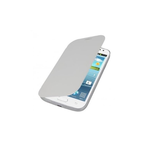 CUSTODIA FLIP COVER ORIZZONTALE per SAMSUNG I9080 GALAXY GRAND, I9082 GRAND DUOS BIANCO