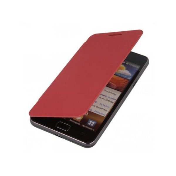 CUSTODIA ORIZZONTALE FLIP COVER per SAMSUNG I9100 GALAXY S2 COLORE ROSSO