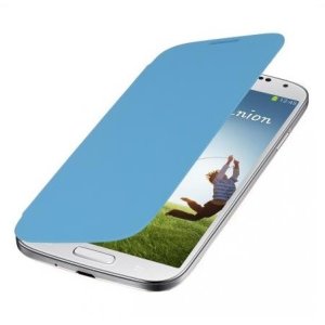 CUSTODIA ORIZZONTALE FLIP COVER per SAMSUNG I9500 GALAXY S4, I9505, I9502 COLORE AZZURRO