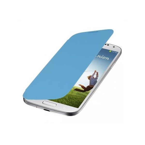 CUSTODIA ORIZZONTALE FLIP COVER per SAMSUNG I9500 GALAXY S4, I9505, I9502 COLORE AZZURRO