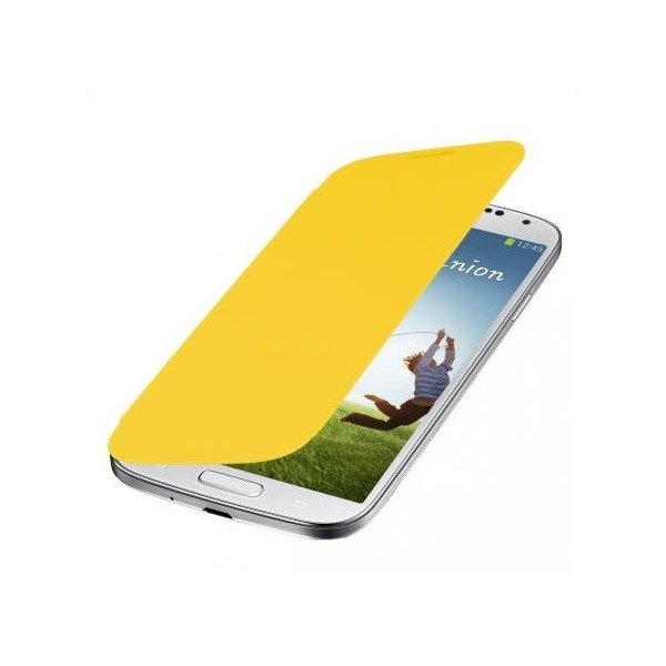 CUSTODIA ORIZZONTALE FLIP COVER per SAMSUNG I9500 GALAXY S4, I9505, I9502 COLORE GIALLO