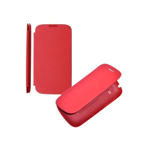 CUSTODIA ORIZZONTALE FLIP COVER per SAMSUNG S6500 GALAXY MINI 2 COLORE ROSSO