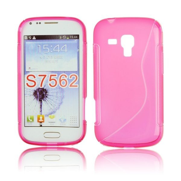 CUSTODIA GEL TPU SILICONE DOUBLE per SAMSUNG S7562 GALAXY S DUOS, S7560 GALAXY TREND, S7580 COLORE ROSA