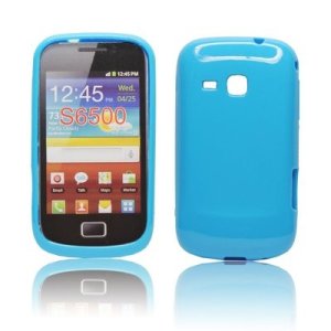 CUSTODIA GEL TPU SILICONE LUCIDA per SAMSUNG S6500 GALAXY MINI 2 COLORE BLU