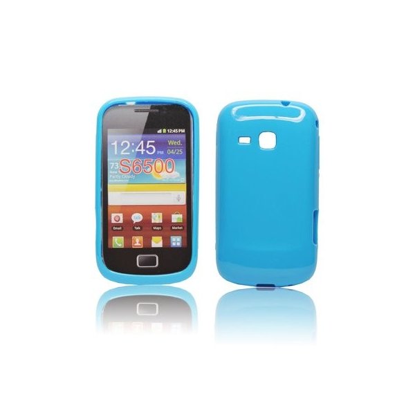 CUSTODIA GEL TPU SILICONE LUCIDA per SAMSUNG S6500 GALAXY MINI 2 COLORE BLU