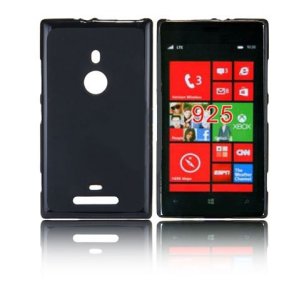 CUSTODIA GEL TPU SILICONE LUCIDA per NOKIA LUMIA 925 COLORE NERO