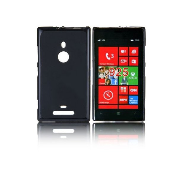 CUSTODIA GEL TPU SILICONE LUCIDA per NOKIA LUMIA 925 COLORE NERO