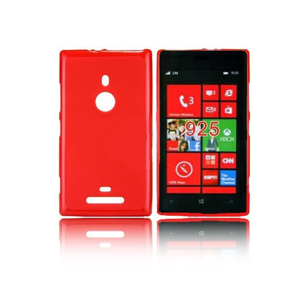 CUSTODIA GEL TPU SILICONE LUCIDA per NOKIA LUMIA 925 COLORE ROSSO