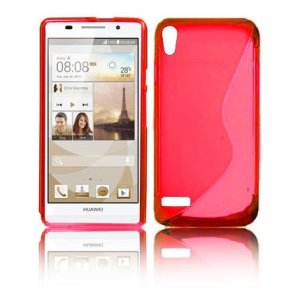 CUSTODIA GEL TPU SILICONE DOUBLE per HUAWEI ASCEND P6 COLORE ROSSO