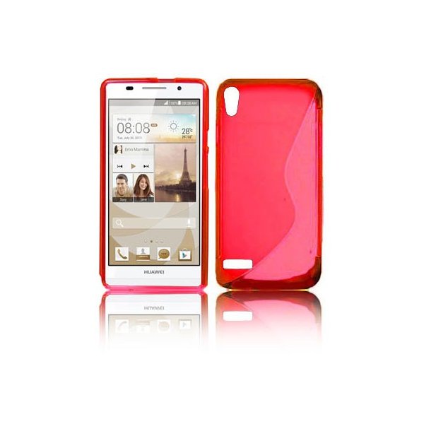 CUSTODIA GEL TPU SILICONE DOUBLE per HUAWEI ASCEND P6 COLORE ROSSO