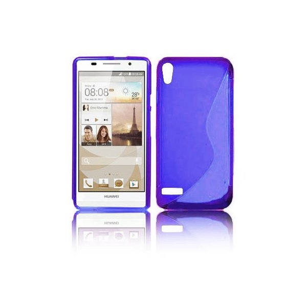 CUSTODIA GEL TPU SILICONE DOUBLE per HUAWEI ASCEND P6 COLORE BLU