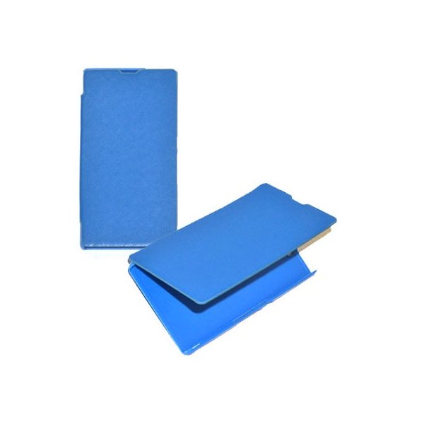 CUSTODIA ORIZZONTALE FLIP COVER per SONY XPERIA E, C1504, C1505, C1604, C1605 COLORE AZZURRO