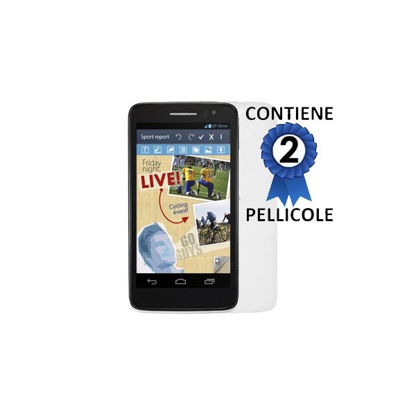 PELLICOLA PROTEGGI DISPLAY ALCATEL ONE TOUCH SCRIBE HD, 8008 CONFEZIONE 2 PEZZI