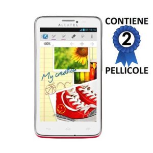 PELLICOLA PROTEGGI DISPLAY ALCATEL ONE TOUCH 8000, 8000D, 8000E SCRIBE EASY CONFEZIONE 2 PEZZI