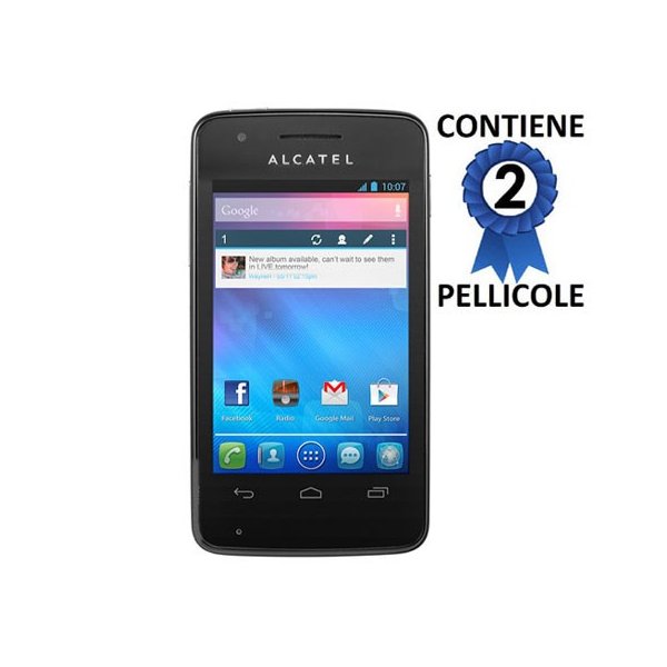 PELLICOLA PROTEGGI DISPLAY ALCATEL ONE TOUCH S'POP 4030 CONFEZIONE 2 PEZZI