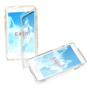 CUSTODIA GEL TPU SILICONE FLIP BOOK per LG OPTIMUS L5 II, E460 COLORE BIANCO TRASPARENTE