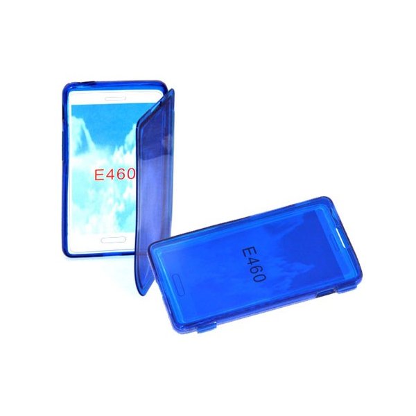 CUSTODIA GEL TPU SILICONE FLIP BOOK per LG OPTIMUS L5 II, E460 COLORE BLU