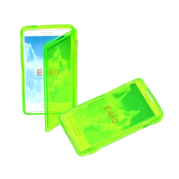 CUSTODIA GEL TPU SILICONE FLIP BOOK per LG OPTIMUS L5 II, E460 COLORE VERDE