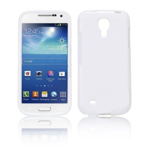 CUSTODIA GEL TPU SILICONE LUCIDA per SAMSUNG I9190 GALAXY S4 MINI, I9192, I9195 COLORE BIANCO