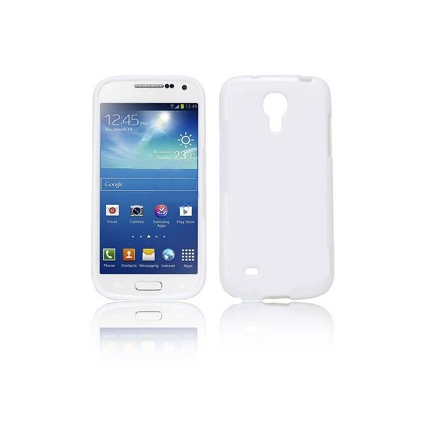 CUSTODIA GEL TPU SILICONE LUCIDA per SAMSUNG I9190 GALAXY S4 MINI, I9192, I9195 COLORE BIANCO