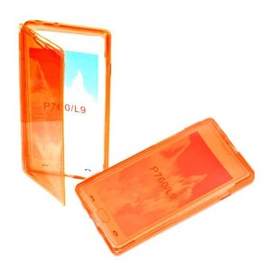 CUSTODIA GEL TPU SILICONE FLIP BOOK per LG OPTIMUS L9, P760 COLORE ARANCIONE