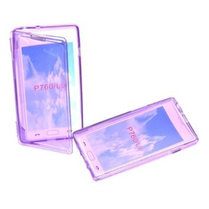 CUSTODIA GEL TPU SILICONE FLIP BOOK per LG OPTIMUS L9, P760 COLORE VIOLA